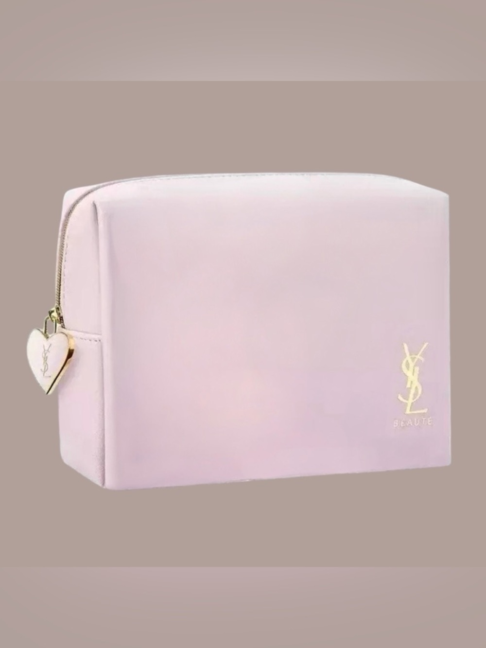 Pink Lilac YSL (Yves Saint Laurent) Beauty (Faux-Leather) Cosmetic-Makeup Bag